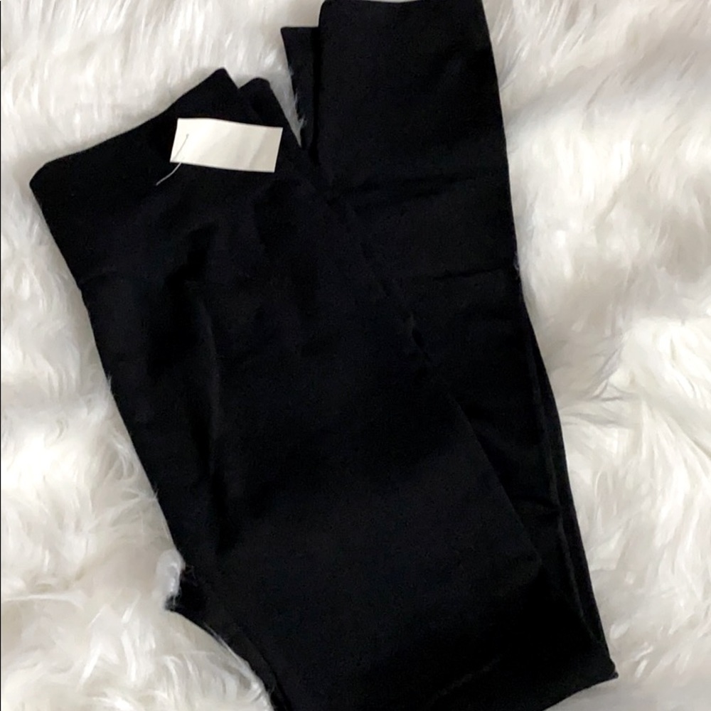 Solid black Fleece lined leggings
